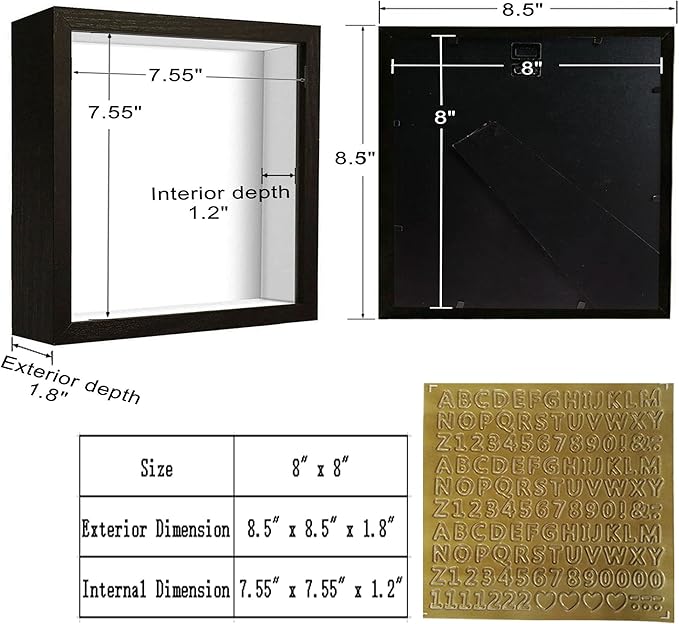 8x8 Shadow Box Frame Display Case - Image 2