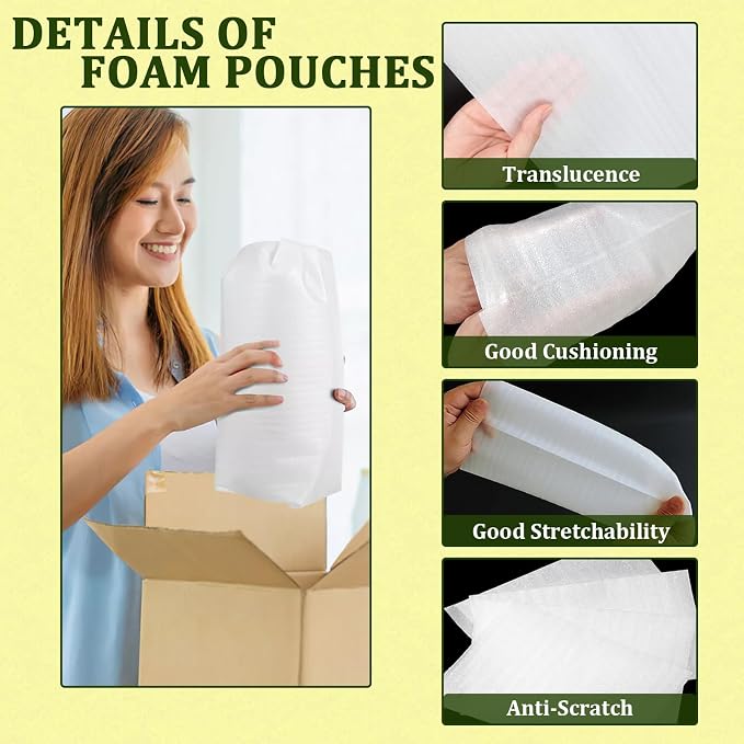 200PCS Cushion Foam Pouches, Moving Packaging Supplies - Image 5