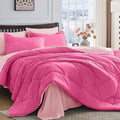 HEVUMYI Hot Pink & Baby Pink Cali-King Comforter Set by HEVUMYI