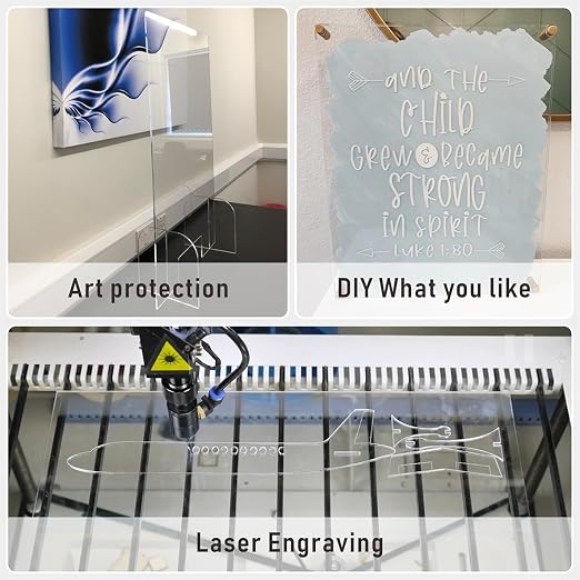 12 x 12” Clear Acrylic Sheet Plexiglass, 4 Pack 1/8" Thick Transparent Acrylic - Image 6