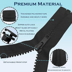 ANPURZII 2PCS #5 11 Inch Black Separating Jacket Zippers - Image 4