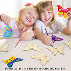 Subacy 80 PCS Unfinished Wood Cutouts 8 Styles DIY Wooden Spring Ornaments - Image 2