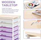 SYKIARIOL Rolling Cart with Drawers, Utility Cart With 8 Drawers and Wooden - Image 5