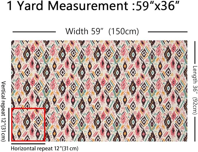 Mexican African Pattern Fabric by The Yard, Tribal Ethnic Abstract Art Soft - Image 2