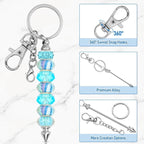 ROADPLUM 26 Pcs Beadable Keychain Bar, Bulk Alloy Blank Beadable Item - Image 3
