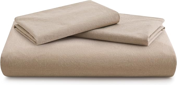 LOVQUE 100% Washed Cotton Duvet Cover Set King Size, Linen Like Natural Bedding - Image 7