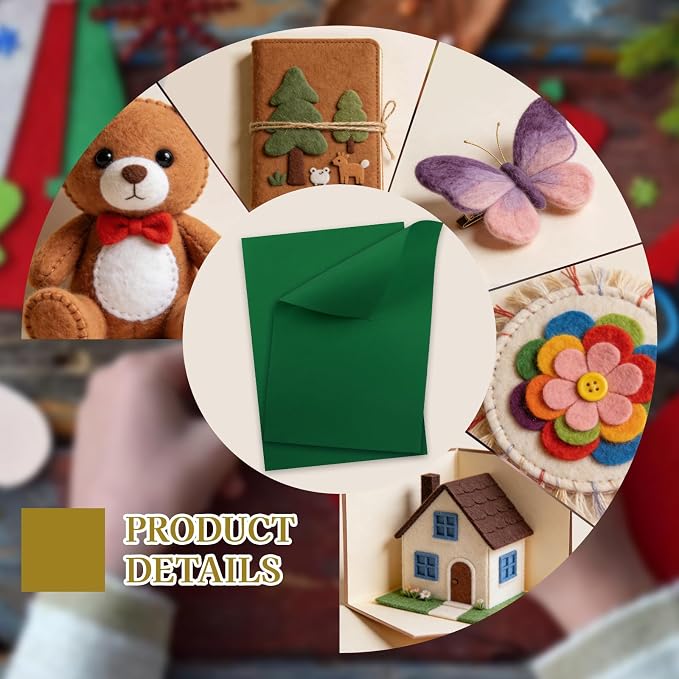12 Pcs Felt Sheets, 7x11 Inch Stiff Felt - Image 4