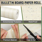 Inkspire Shiplap Bulletin Board Paper Roll, 14.8FTx18.5IN Large Reusable - Image 3