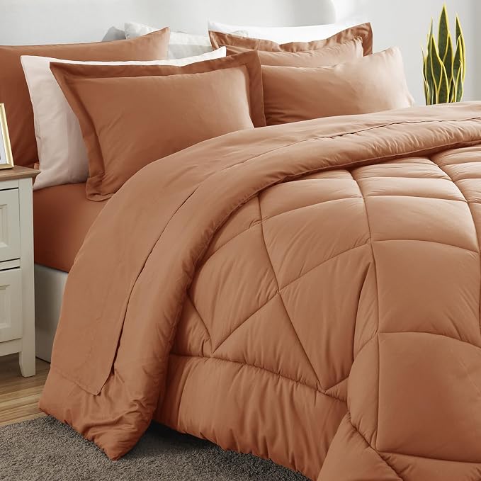 CozyLux Full Size Comforter Sets Pumpkin - Image 4