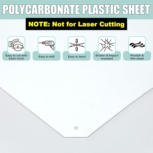 Beeveer Polycarbonate Clear Plastic Sheet 1 Pcs 60" x 144" Flexible Sheet Panels - Image 3