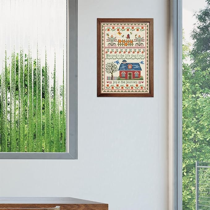 FREEBLOSS Cross Stitch Wall Hanging Kits Stamped Embroidery Starter Kits Pre - Image 5