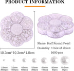 5600PCS Half Round Pearls Flatback Imitation Pearls - Image 2