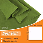 IONTACH 36" X 36" Moss Green Soft Felt Fabric 1.6mm Thick | Felt Sheets - Image 3