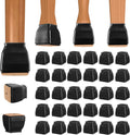 BALEINE 32 Pack Silicone Chair Leg Floor Protectors, Stool Leg Protectors Cap, Non-Slip Chair Leg Caps for Hardwood Floors (Black & Large (Square), 32 Pack)
