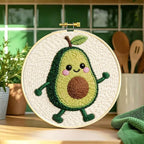 INFUNLY Avocado Punch Needle Embroidery Kit 8.7 Inch Round Punch Needle Craft - Image 5