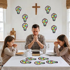 48PCS Sunday School VBS Crafts Bulk: Paper Lightbulb Cross Nativity Suncatchers - Image 3