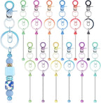 Tondiamo 12 Pcs Beadable Keychains Bars Bulk Blank Beaded Metal Keychain by Tondiamo