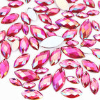 1000Pcs Crystal AB Horse Eye Rhinestones Glitter Gems Flatback Acrylic by UYTRDVG