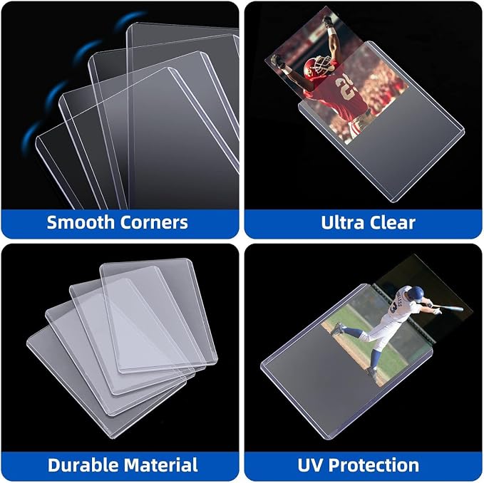 100 Card Sleeves Hard Plastic, Arjiekwei 3"X 4" Baseball Cards Protectors - Image 3