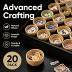 ZENFUN 20 Pack Wooden Pinch Bowls, Mini Unfinished Bowl Set - Image 4