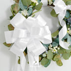 HUIHUANG White Satin Wired Ribbon 1-1/2 inch White Double-Faced Satin Wire - Image 9