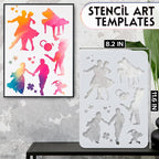 12 Pcs Large Silhouette Stencils - Image 2