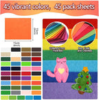 45Pcs Felt Fabric Sheets 6 x 6 inches, 1mm Thick Felt Fabric Square - Image 2