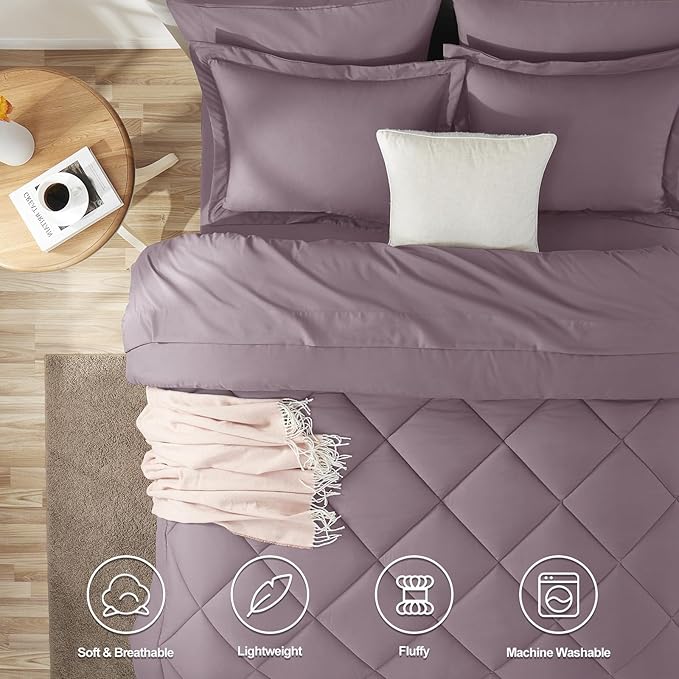 CozyLux Full Size Comforter Sets Dusty Purple - Image 2