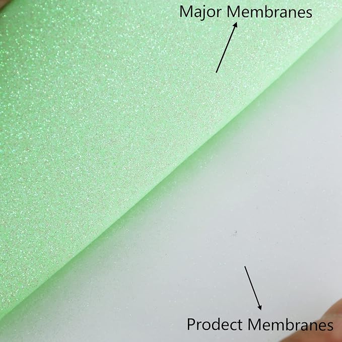 FUNKAKA Glitter Fluorescent Light Green HTV Heat Transfer Vinyl Rolls, Glitter - Image 3