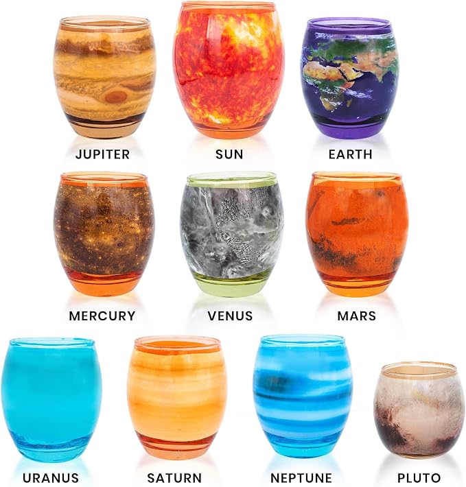 Toynk Solar System Planetary Glasses Set of 10 | Each Holds 4-10 Ounces - Image 3