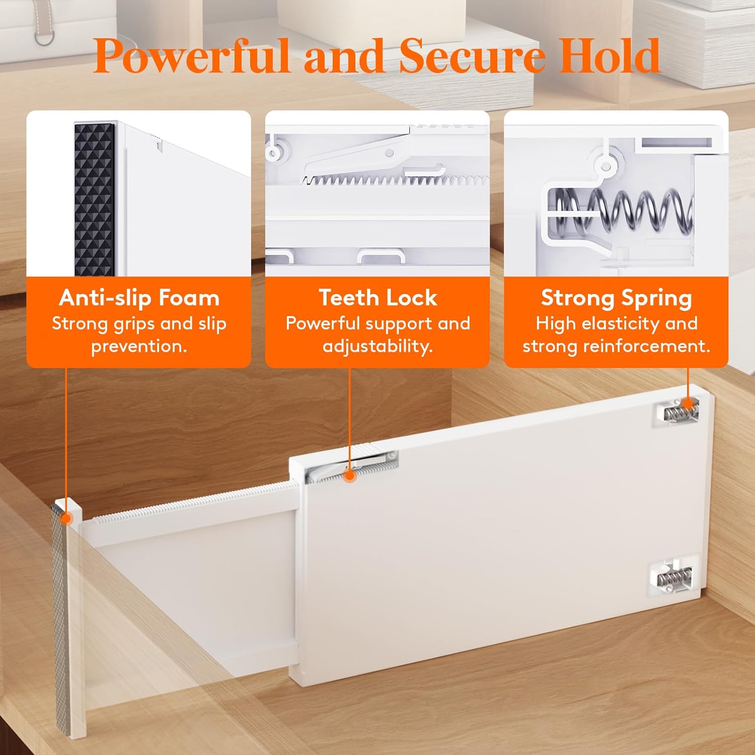 Lifewit 8 Pack Drawer Dividers Plastic 6" High, 13.5-22" Adjustable Drawer Organizers for Clothes, Expandable Dresser Separators in Bedroom/Bathroom/Kitchen/Fridge/Office Organization and Storage