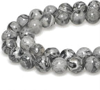 MJDCB AAA Natural Map Stone Beads Gray Picasso Stone Beads by MJDCB