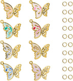 UMAOKANG 8pcs Colorful Enamel Butterfly Charm Bulk by UMAOKANG