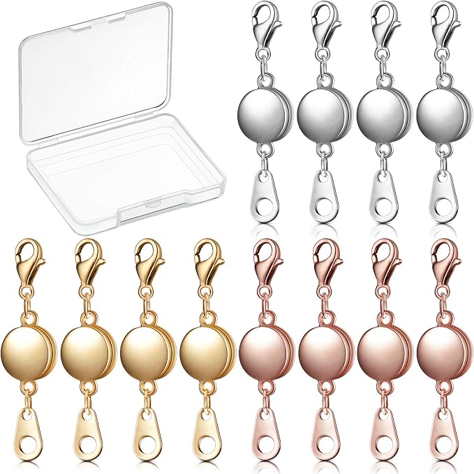 Hicarer 12 Pieces Locking Magnetic Jewelry Clasp Round Necklace Clasp Closures by Hicarer