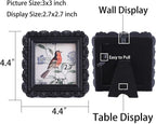Vintage Picture Frames 3x3 Square Black Antique Picture Frames - Image 2