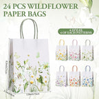 Gaillty 24 Pcs Wildflower Paper Gift Bags 6 Styles, Floral Goodie Bags - Image 2