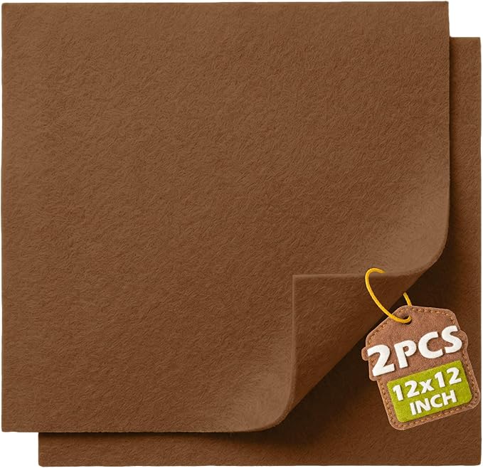 Cognac Soft Felt Sheets for Crafts, 1.6mm Thick, Handmade Crafts, DIY Projects by Grainear