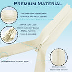 ANPURZII 10PCS #3 24 Inch Beige Invisible Zippers - Image 3