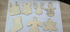 28Pcs Unfinished Paintable Blank Wooden Christmas Festival Decoration Ornaments - Image 6