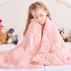 Pink Weighted Blanket Kids 10lbs, Twin Size Breathable Cooling Minky Heavy - Image 2