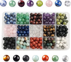 375pcs 8mm Natural Stone Beads Crystal Bracelet Jewelry Making Kit, 15C | by GangGangHao