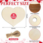 Large Size 12" Wooden Heart Ornaments to Paint, Happy Mothers Day DIY Blank - Image 7
