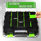 Jack Boss Tool Box with Transparent Lid, Double Side 34-Compartments Organizer - Image 3