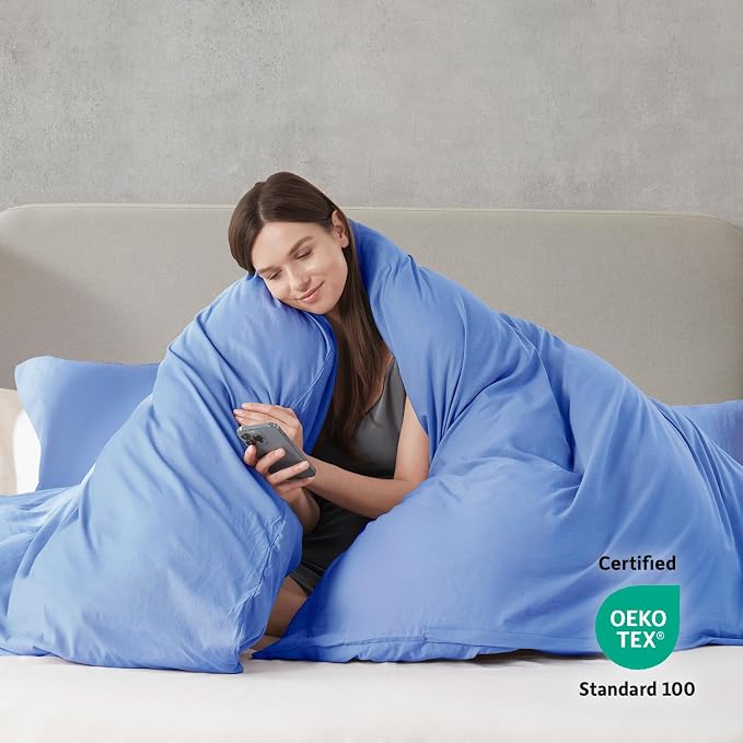 Nestl Calm Blue Duvet Cover King Size - Image 3