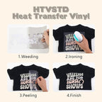 HTVSTD Light Grey Boho HTV Heat Transfer Vinyl 8pcs 12×10in Iron on Vinyl | - Image 3