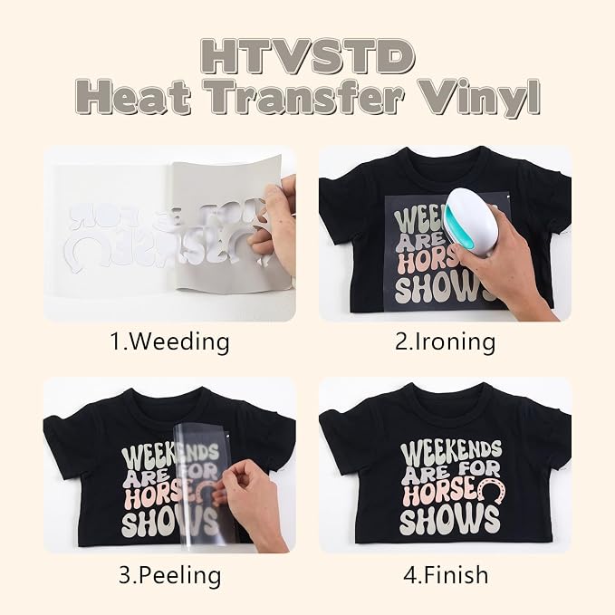 HTVSTD Light Grey Boho HTV Heat Transfer Vinyl 8pcs 12×10in Iron on Vinyl | - Image 3