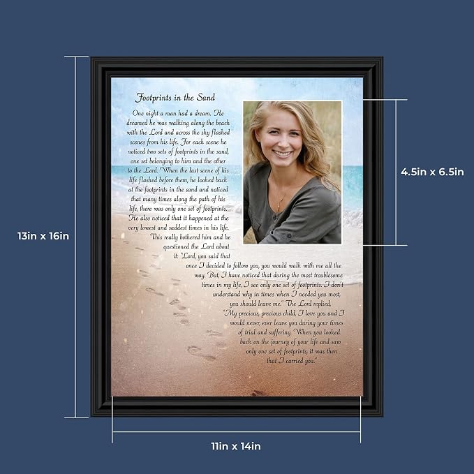 Footprints in the Sand Inspirational Wall Art, Beach Decor, Christian Gifts - Image 2