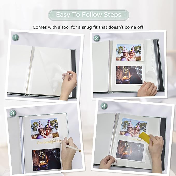 Popotop Large Photo Album Self Adhesive 4x6 5x7 8x10 Scrapbook Album DIY - Image 4