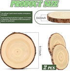 FSWCCK 2 Pack Nature Unfinished Round Wood Slices, 9-11 Inches Wooden Circle - Image 2