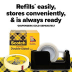 Scotch Permanent Double Sided Tape Refill Rolls, 1/2"" x 36 yds, 12 Rolls – - Image 6